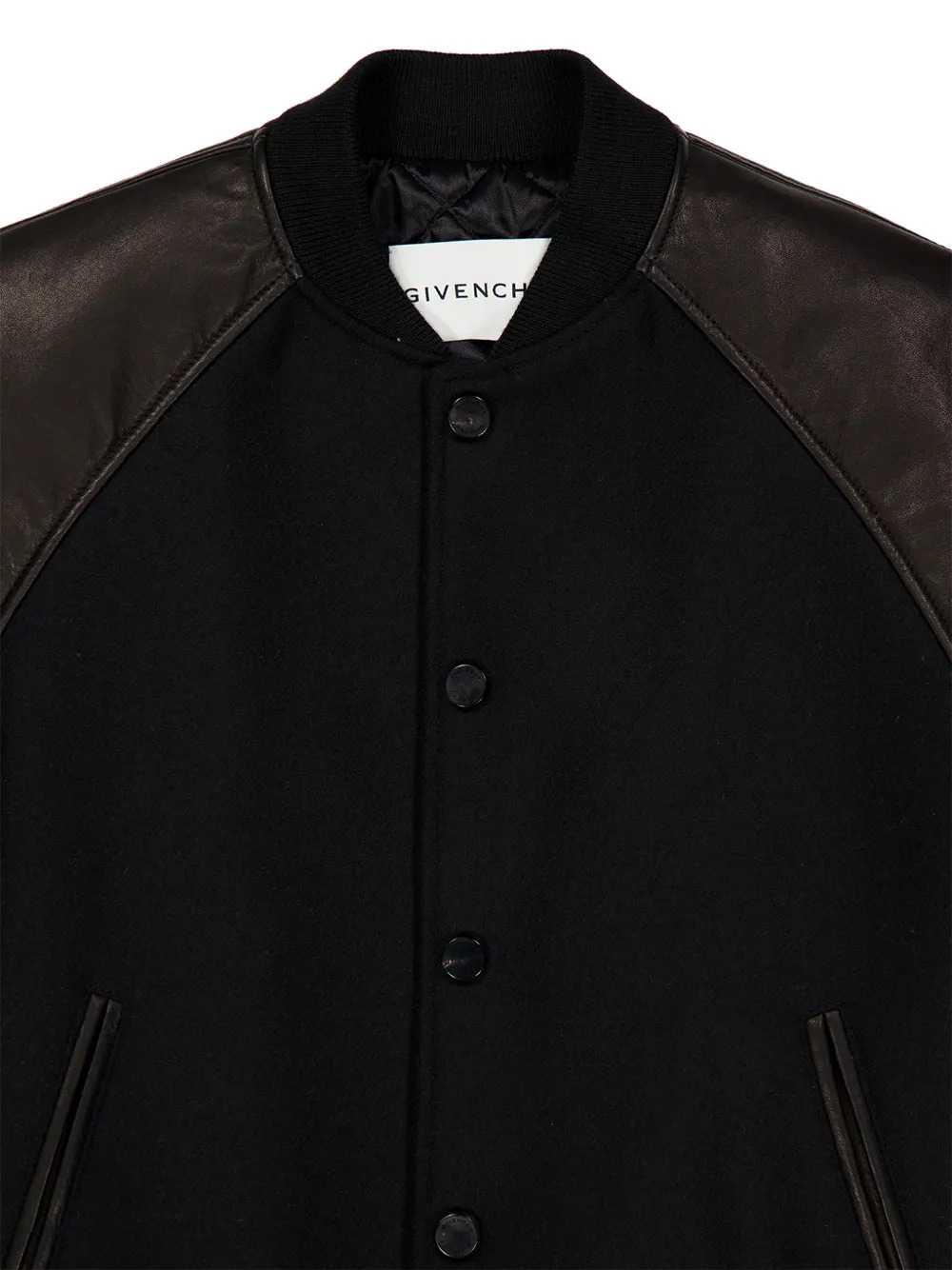 Givenchy Men Wool Bomber Jacket With Leather Inserts GIVENCHY