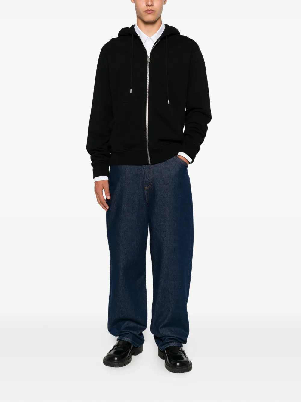 Givenchy Men Fleece Zip-Up Hoodie With Photographic Negative Print GIVENCHY