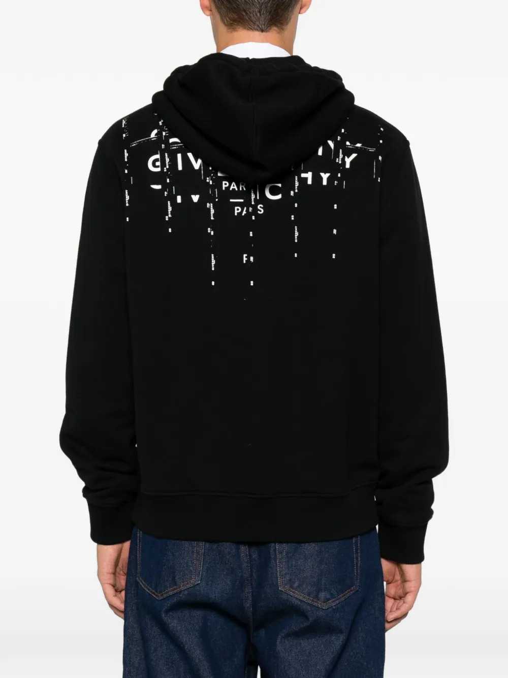 Givenchy Men Fleece Zip-Up Hoodie With Photographic Negative Print GIVENCHY