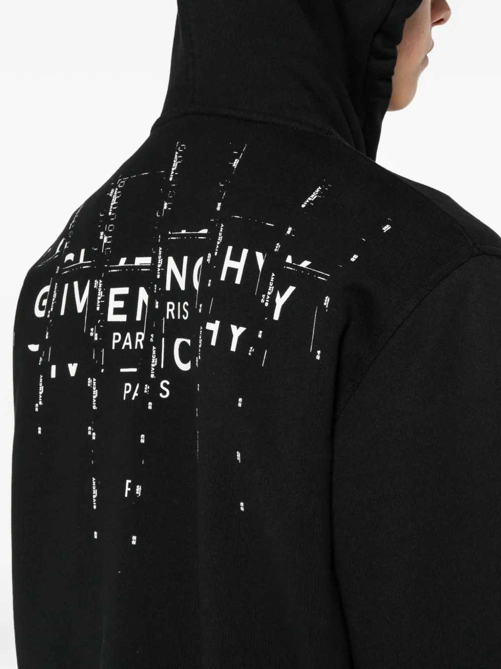 Givenchy Men Fleece Zip-Up Hoodie With Photographic Negative Print GIVENCHY