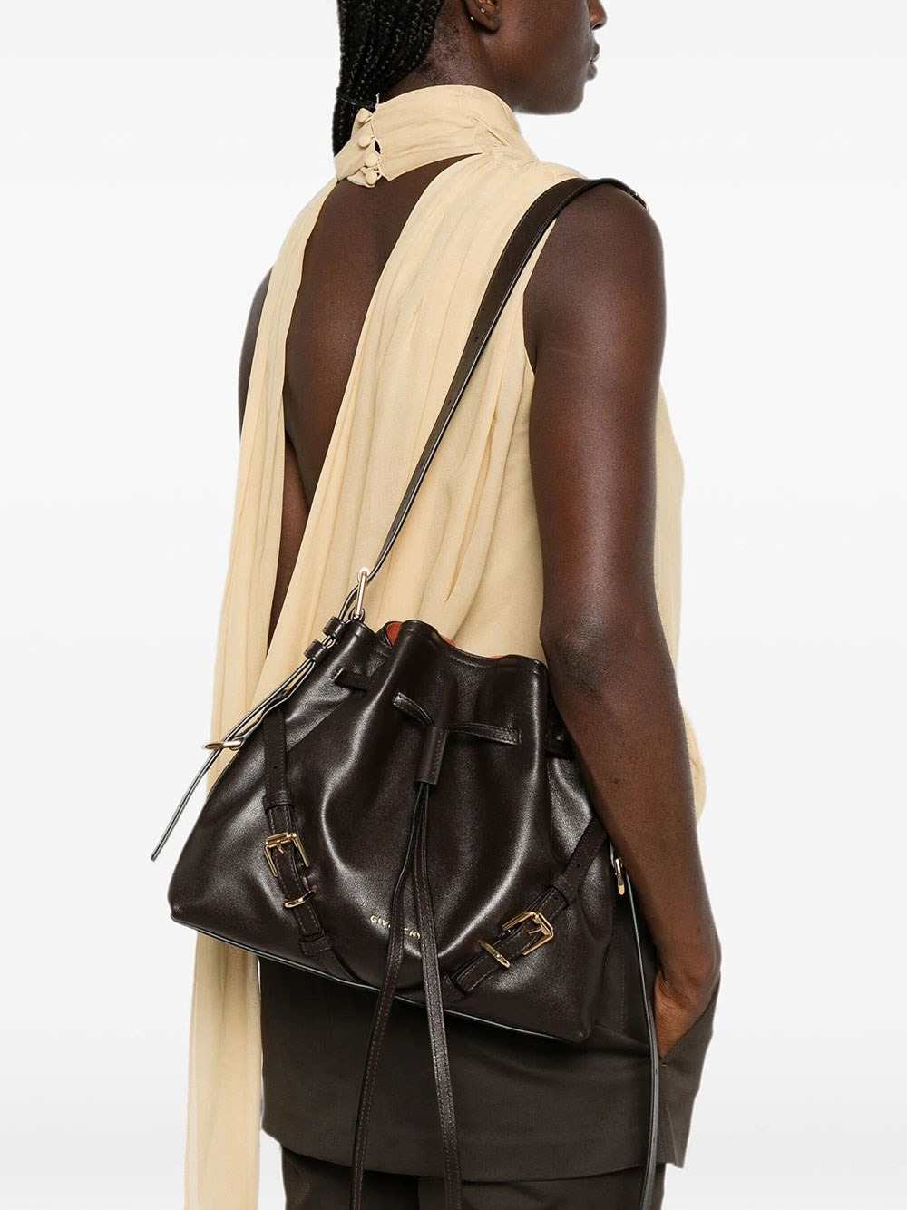 Givenchy Women Small Voyou Bucket Bag In Glossy Leather GIVENCHY