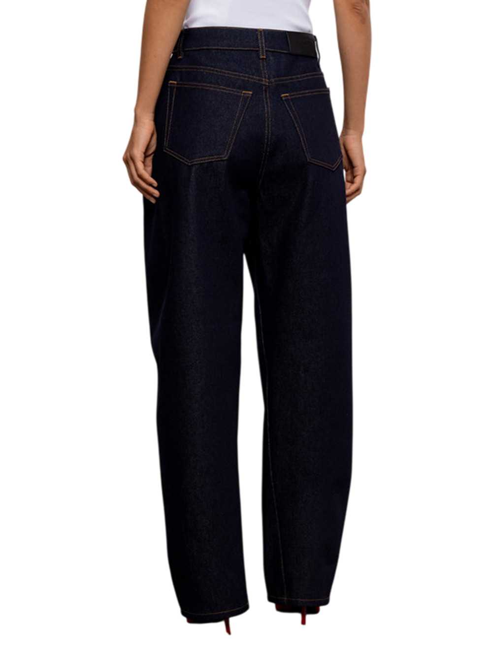 Givenchy Women Dark Blue Jeans With Logo Patch GIVENCHY