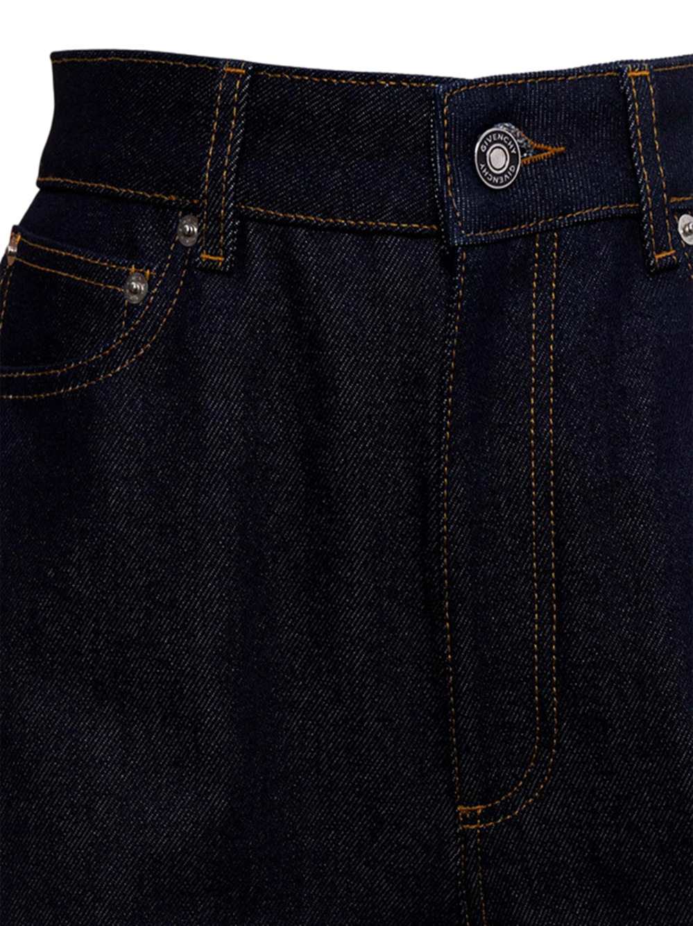 Givenchy Women Dark Blue Jeans With Logo Patch GIVENCHY