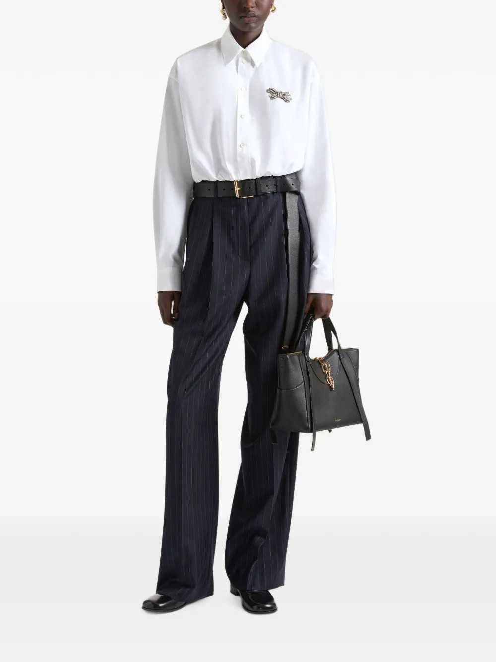 Givenchy Women Pleated Pinstripe Trousers GIVENCHY