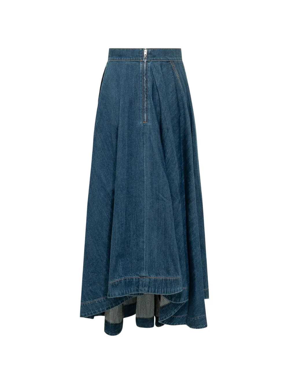 Givenchy Women Asymmetric Long Skirt In Medium-Blue Denim GIVENCHY
