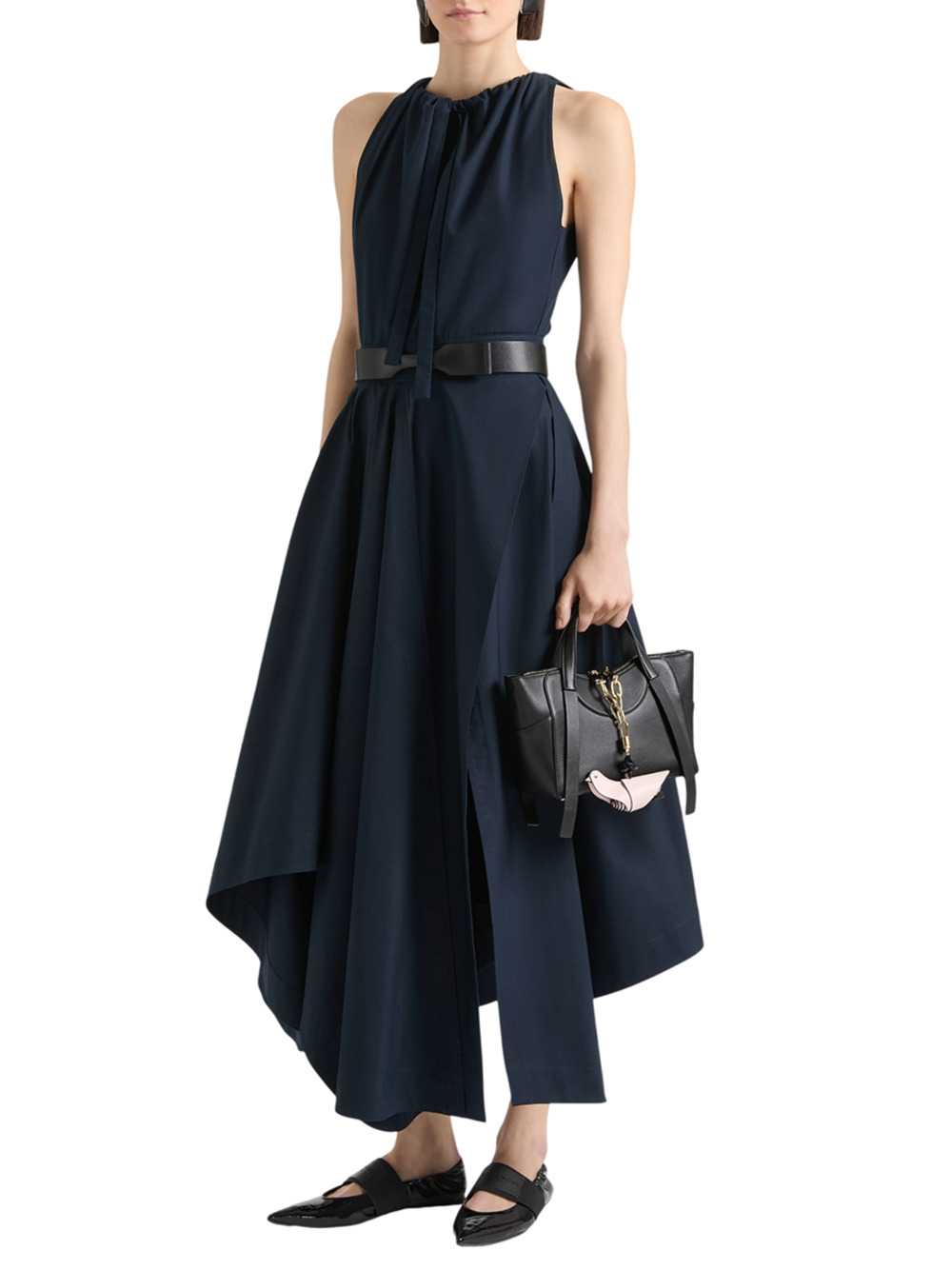 Givenchy Women Asymmetric Poplin Maxi Dress With Bow GIVENCHY