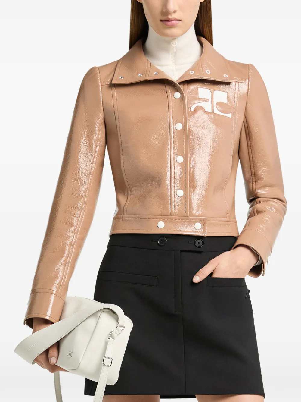 Courreges Women Re-Edition Cropped Vinyl Jacket COURREGES
