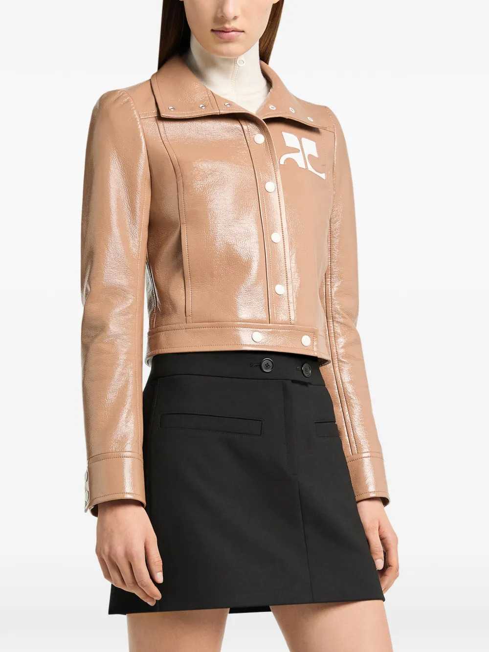 Courreges Women Re-Edition Cropped Vinyl Jacket COURREGES