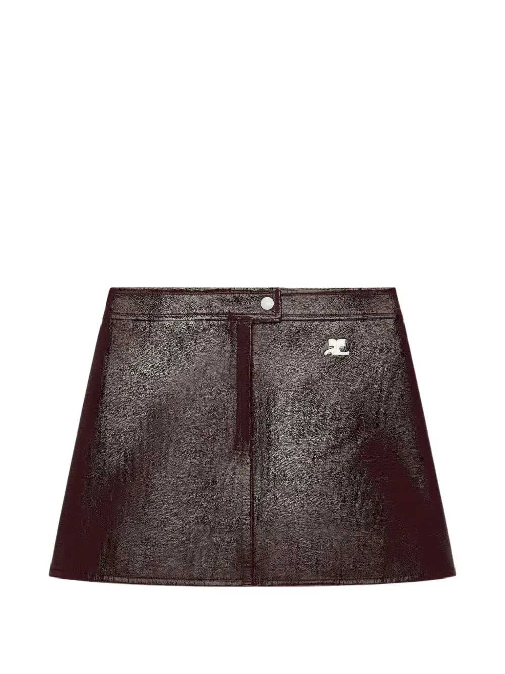 Courreges Women Vinyl-Effect Mini Skirt With Logo Patch COURREGES