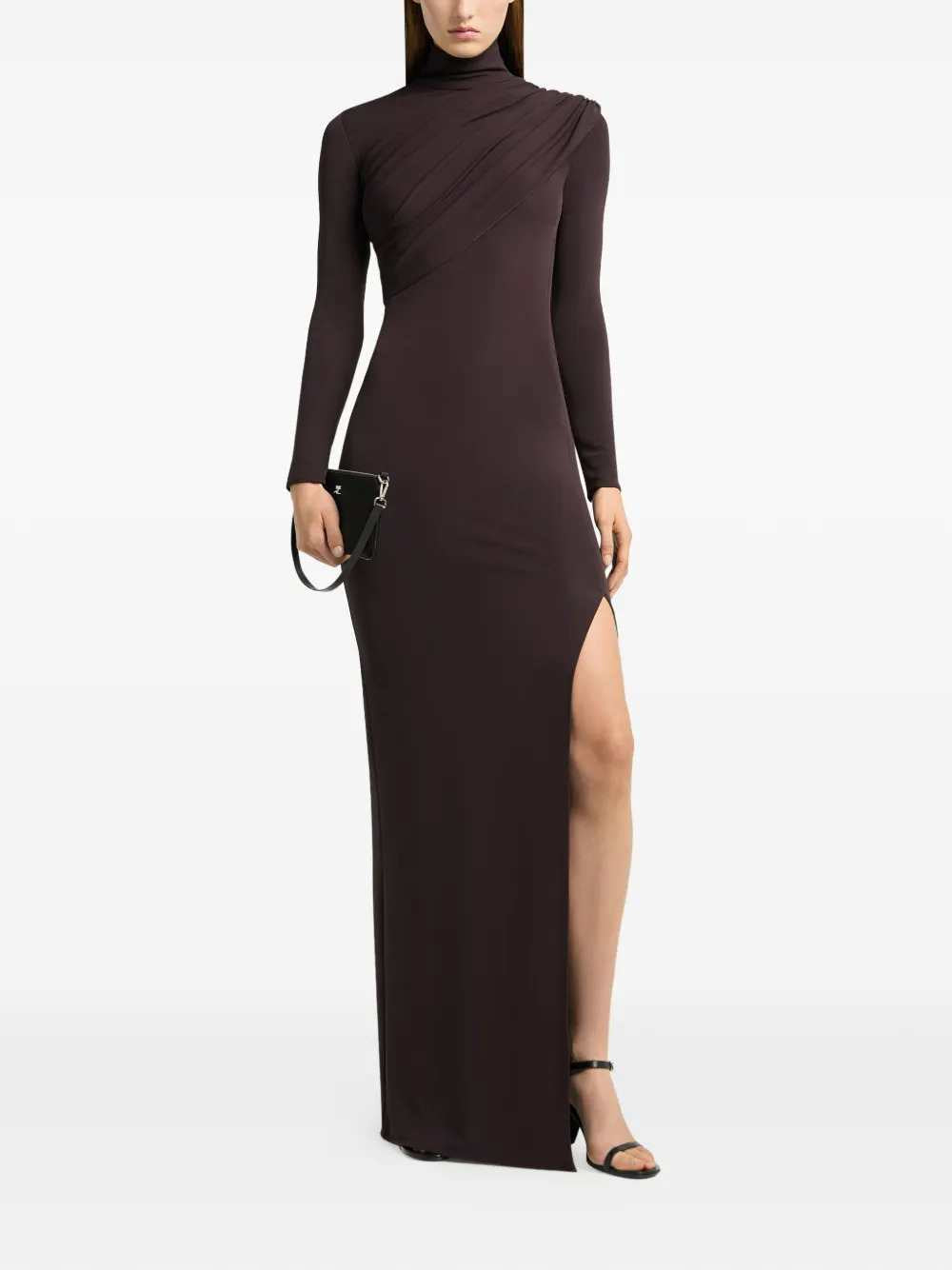 Courreges Women Long Jersey Dress With Cable-Knit Details COURREGES