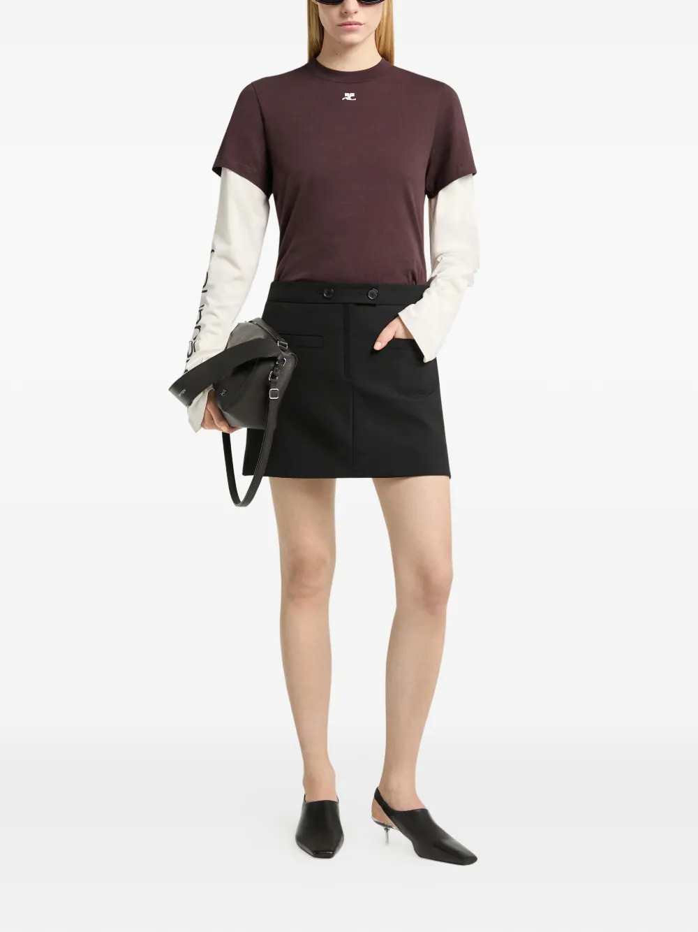 Courreges Women Embroidered Logo T-Shirt COURREGES