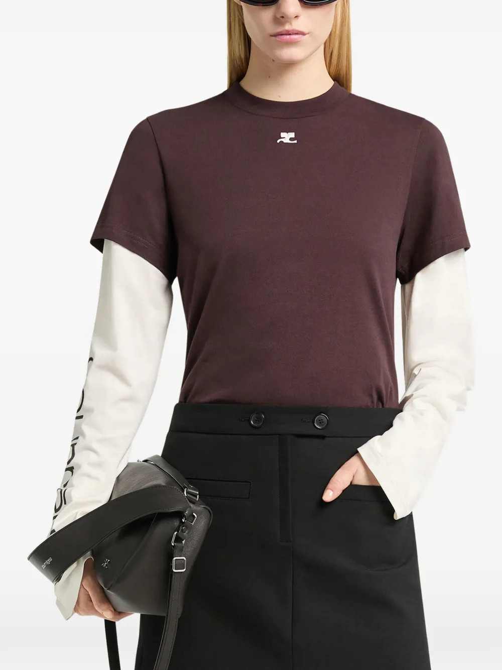 Courreges Women Embroidered Logo T-Shirt COURREGES