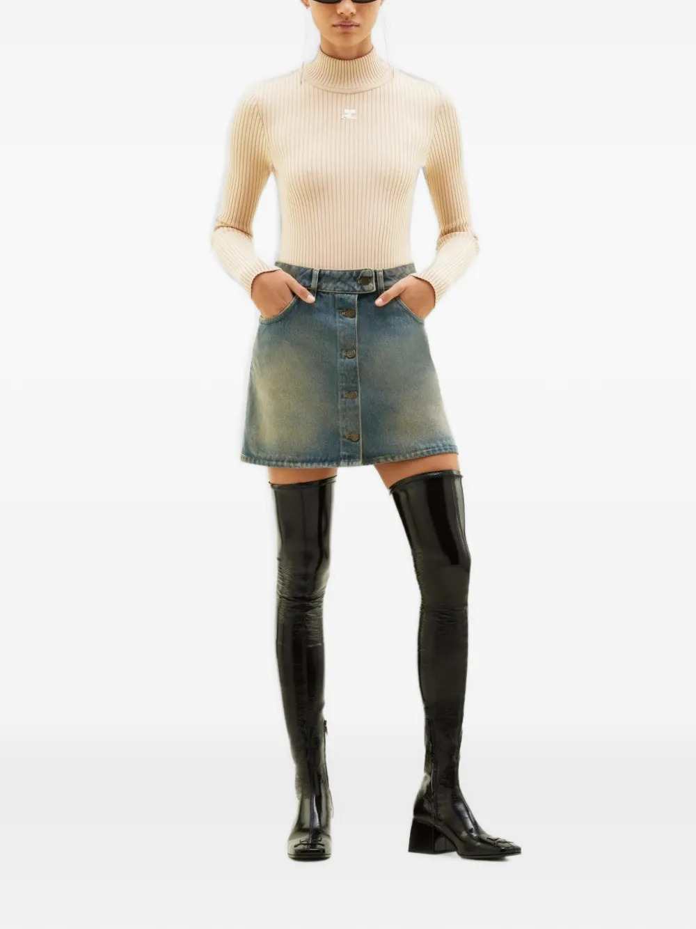 Courreges Women Ribbed Knit Sweater – Re-Edition COURREGES