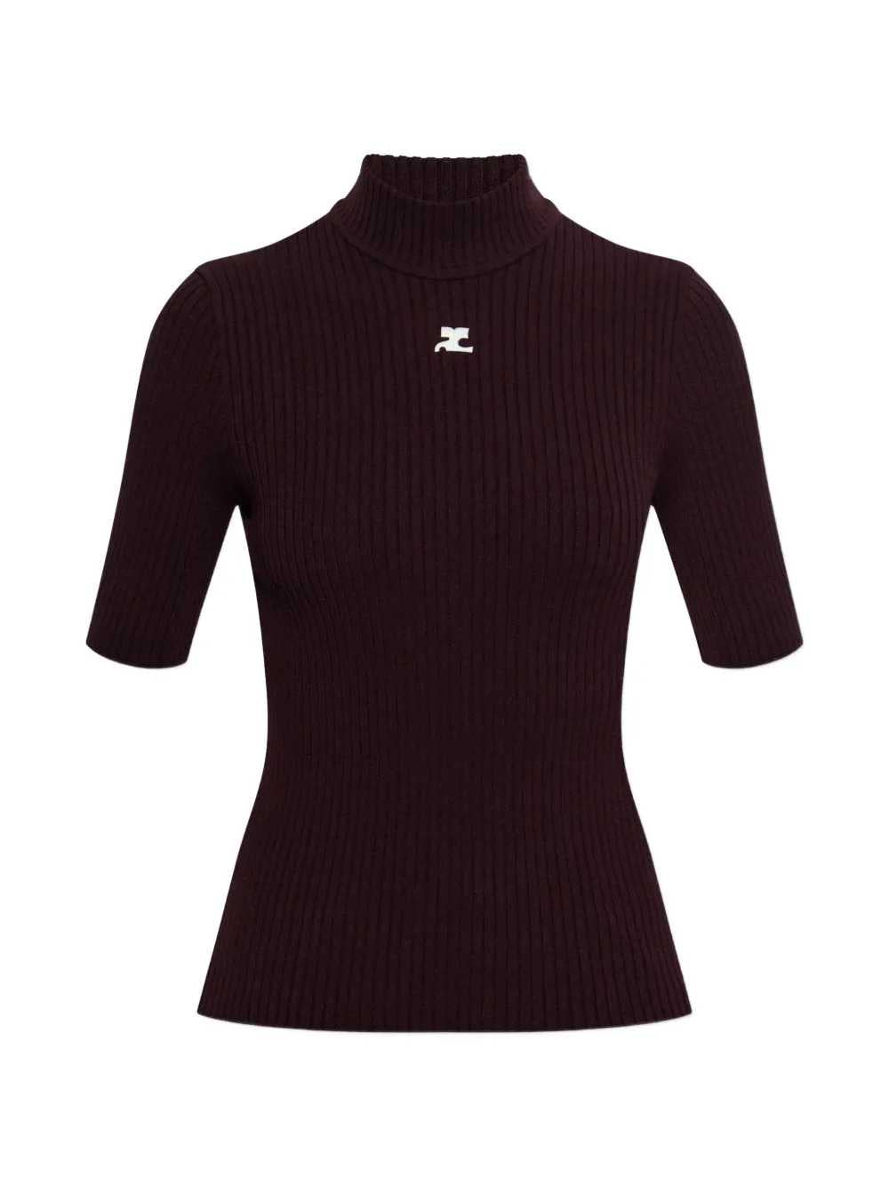 Courreges Women Short-Sleeved Ribbed Sweater COURREGES