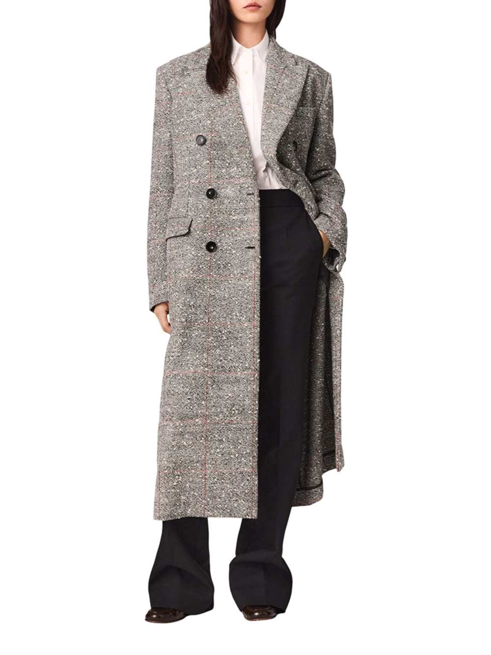 Stella Mccartney Women Double-Breasted Coat In Speckled Wool STELLA MCCARTNEY
