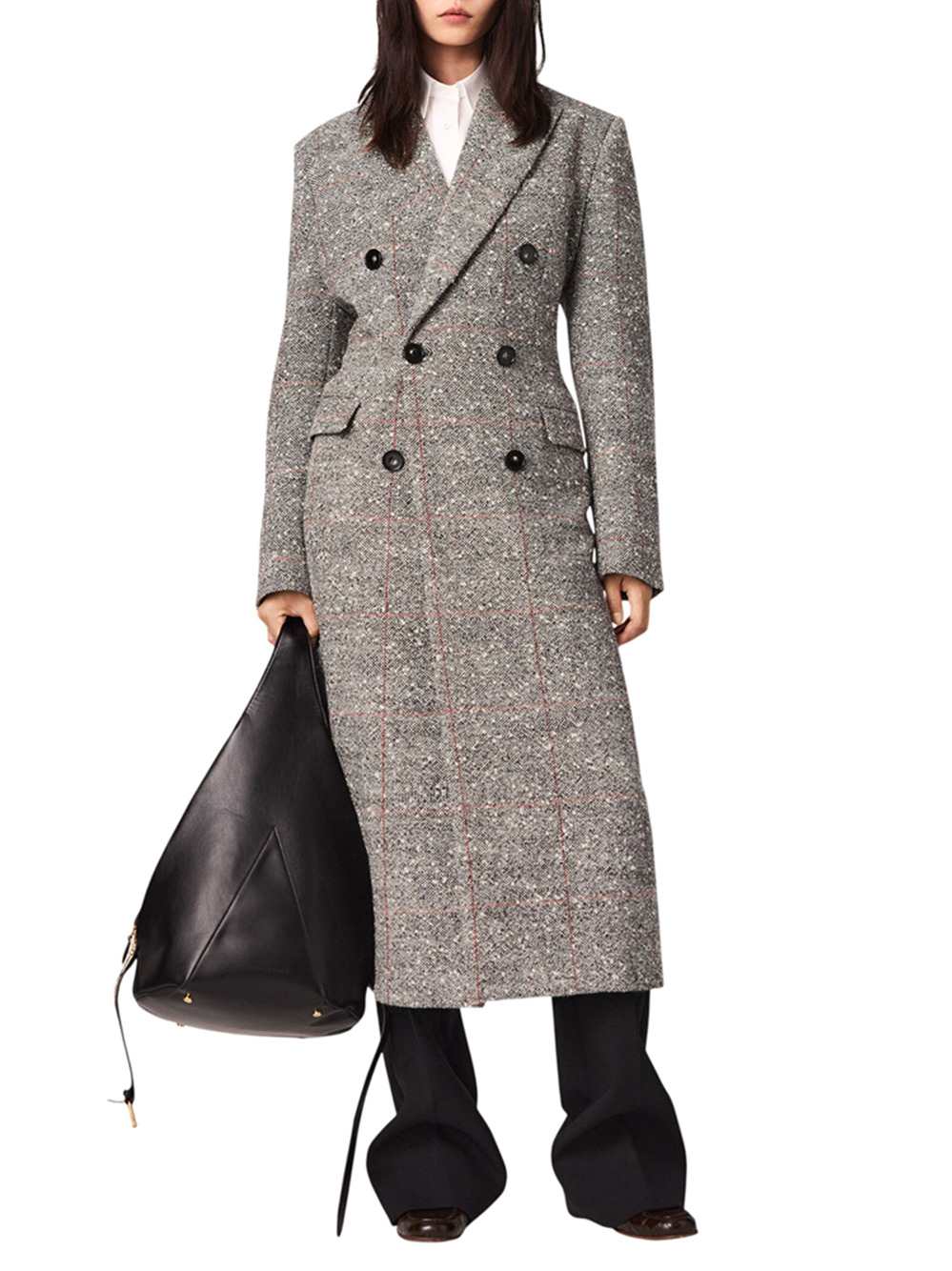 Stella Mccartney Women Double-Breasted Coat In Speckled Wool STELLA MCCARTNEY