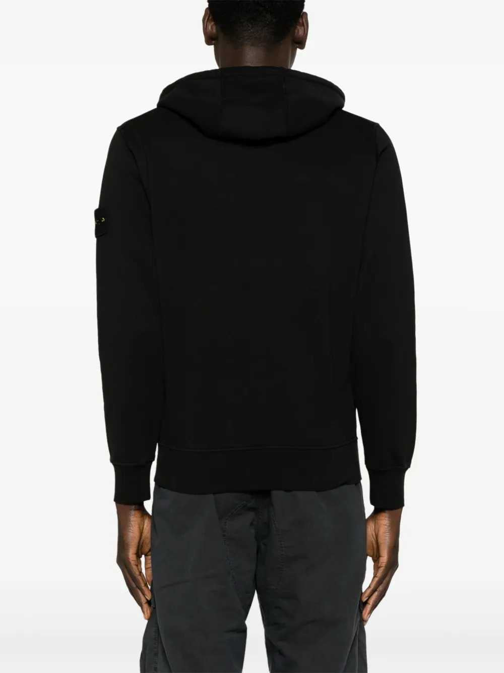 Stone Island Men Zip-Up Hoodie With Brand Logo Patch. STONE ISLAND
