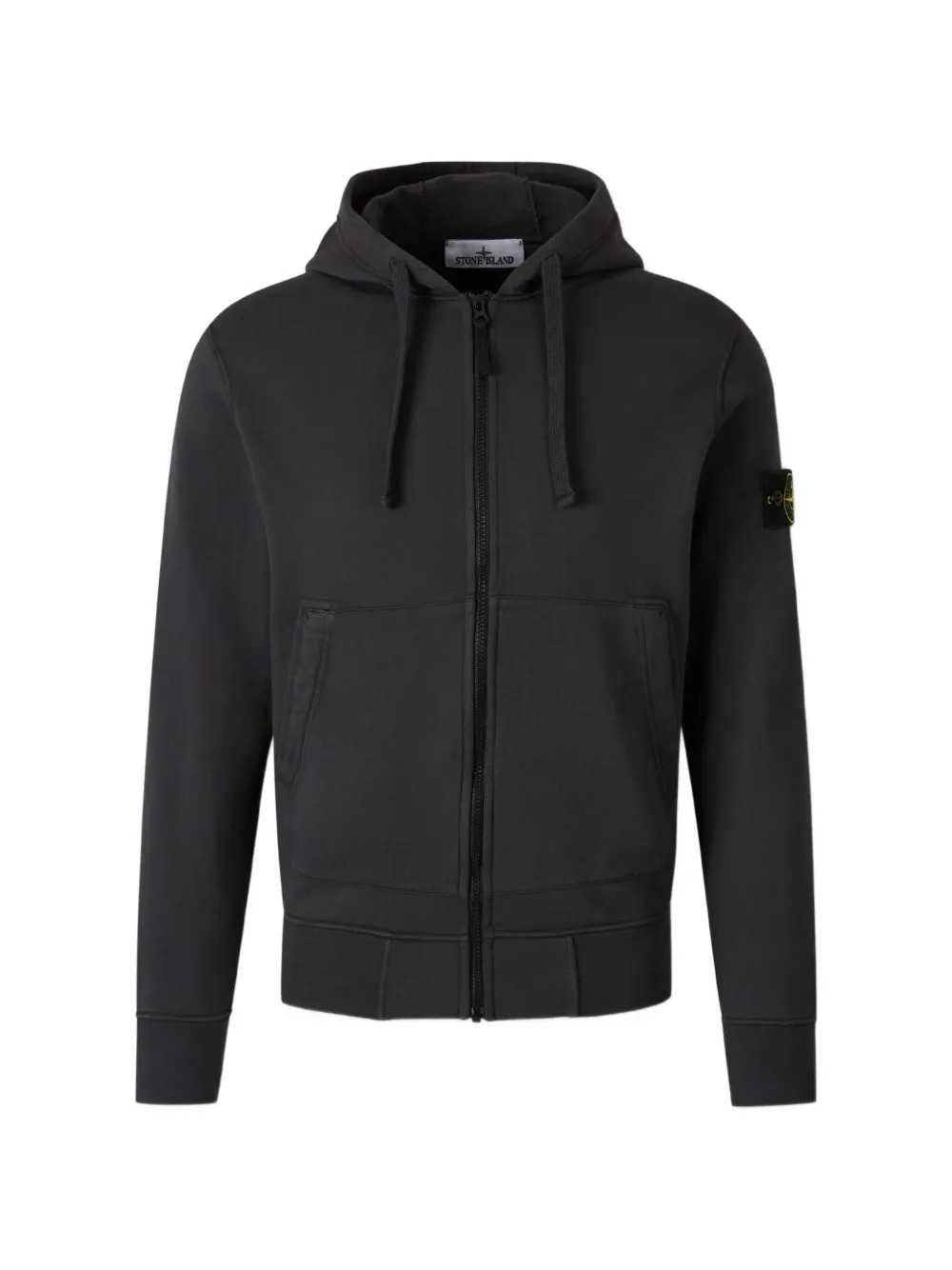 Stone Island Men Zip-Up Hoodie With Logo Patch STONE ISLAND
