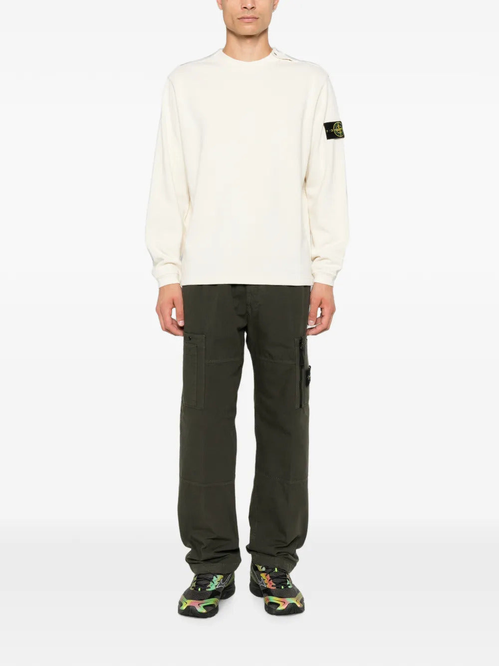 Stone Island Men Button-Detail Sweater With Logo Patch On The Shoulder STONE ISLAND