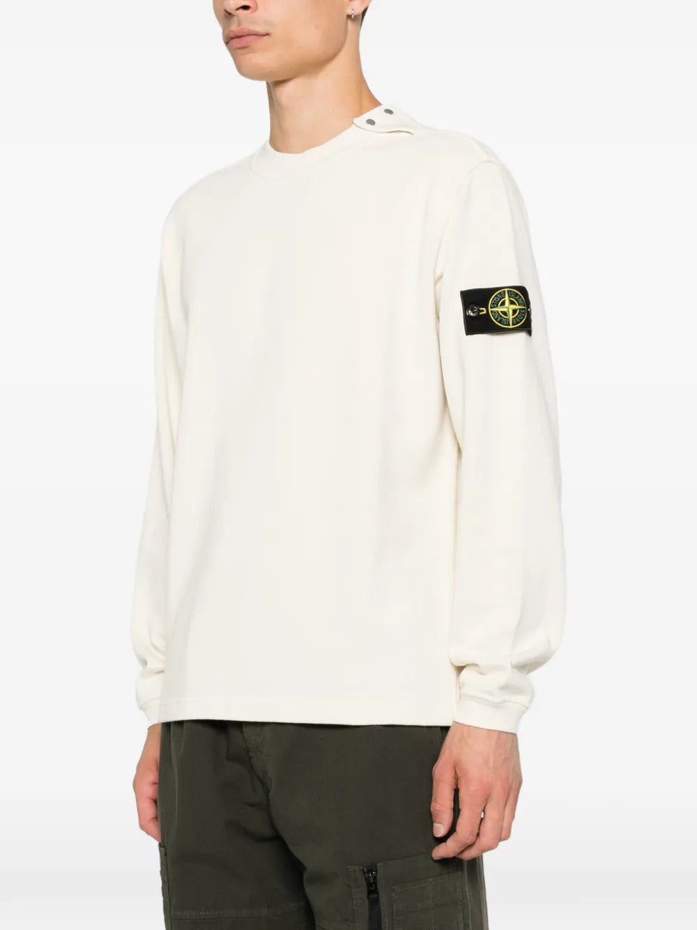 Stone Island Men Button-Detail Sweater With Logo Patch On The Shoulder STONE ISLAND
