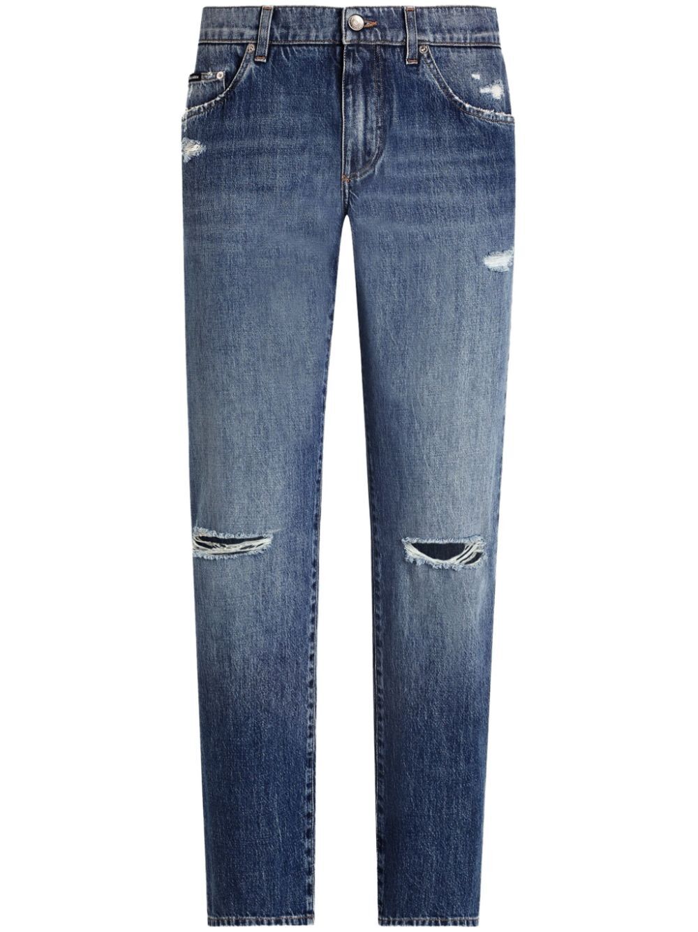 Dolce & Gabbana Men Classic Cotton Jeans With Tag With Abrasions DOLCE & GABBANA