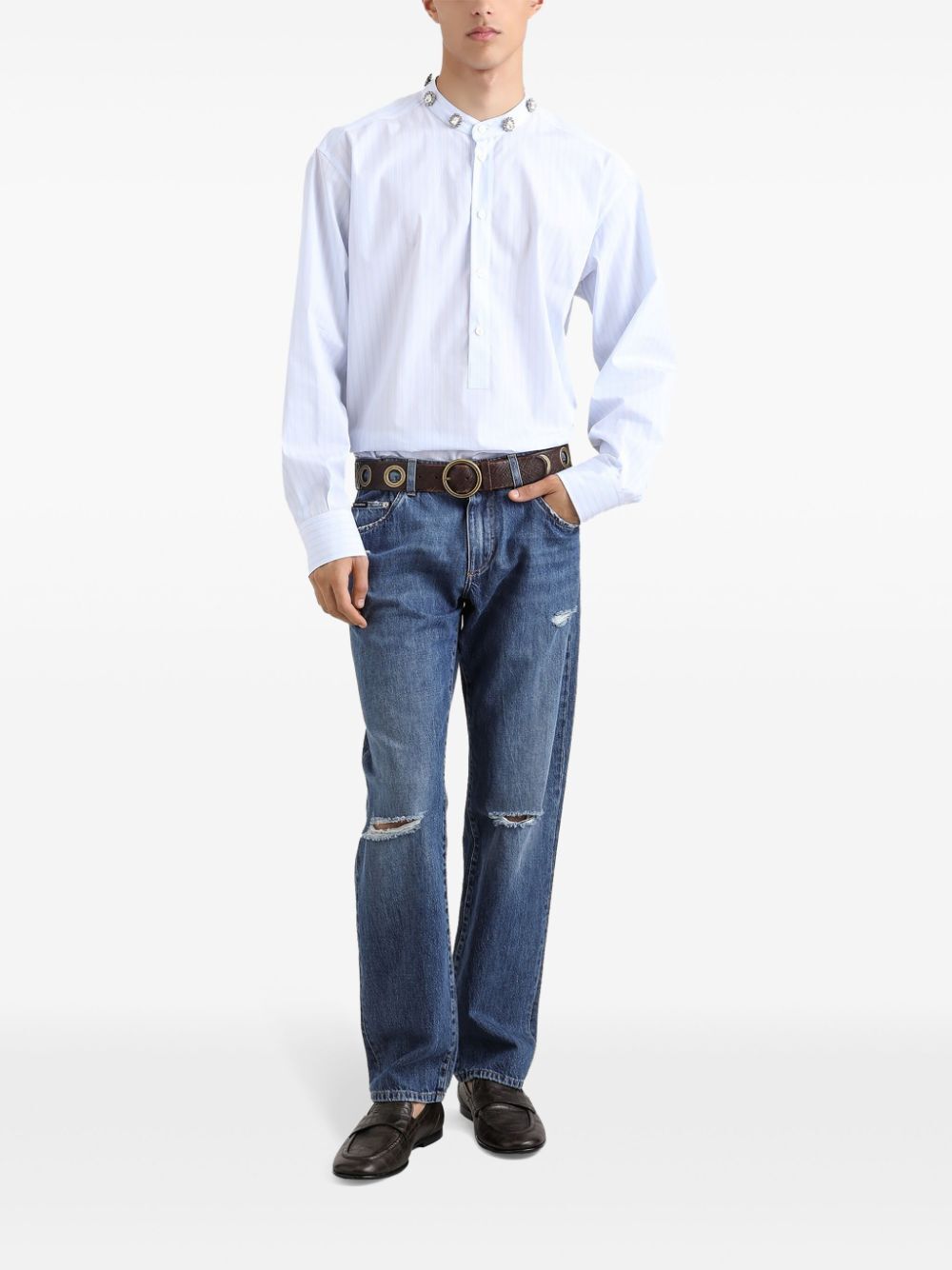 Dolce & Gabbana Men Classic Cotton Jeans With Tag With Abrasions DOLCE & GABBANA