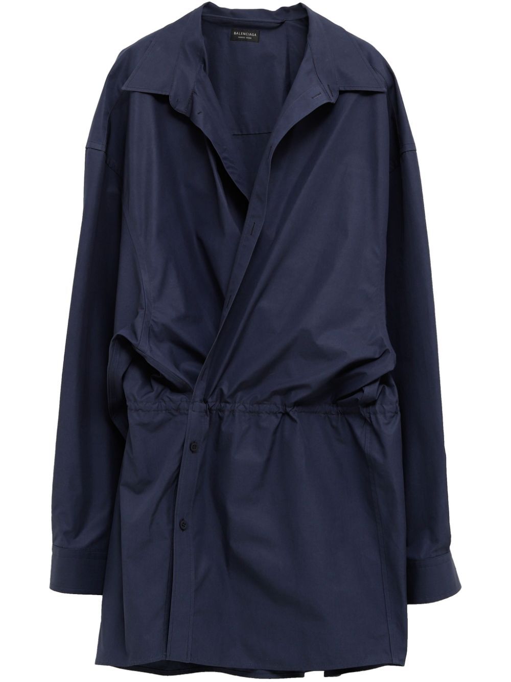 Balenciaga Women Elasticated Waistband Cotton Shirt Mini Dress BALENCIAGA