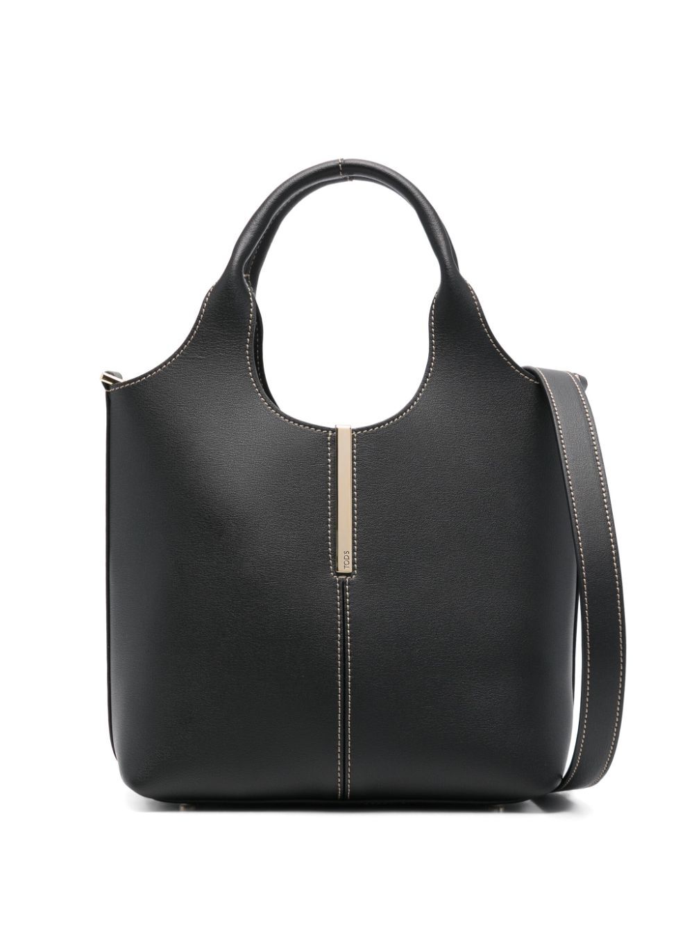 Tod's Women Leather Mini Tote Bag With Branded Metal Bar Accessory TOD'S