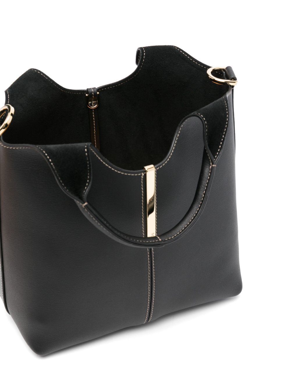 Tod's Women Leather Mini Tote Bag With Branded Metal Bar Accessory TOD'S