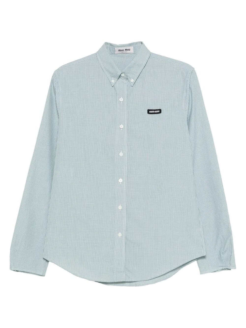 Miu Miu Women Check Pattern Poplin Shirt MIU MIU