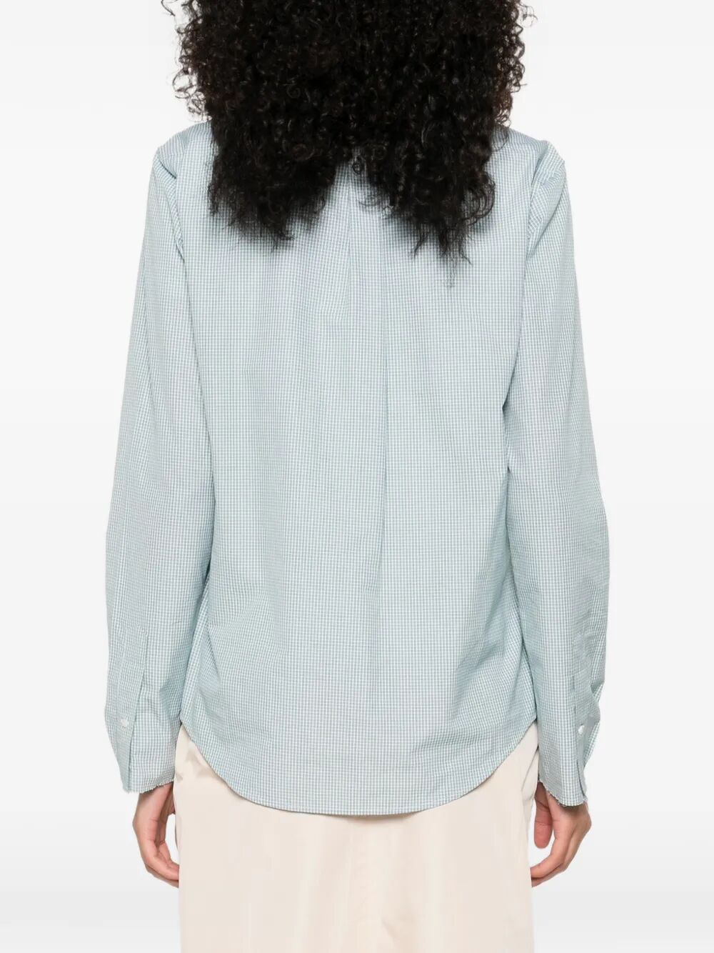 Miu Miu Women Check Pattern Poplin Shirt MIU MIU