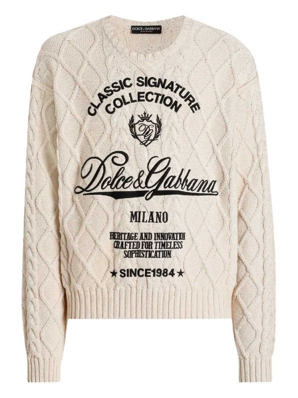 Dolce & Gabbana Men Oversized Pullover With Interwoven Pattern DOLCE & GABBANA