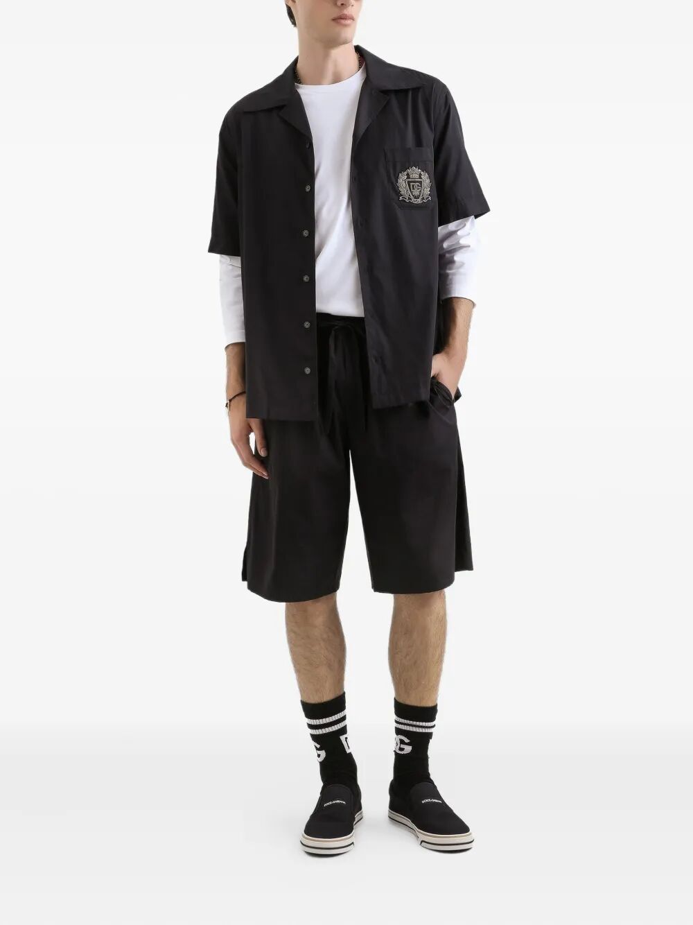 Dolce & Gabbana Men Hawaii Short-Sleeved Cotton Shirt DOLCE & GABBANA