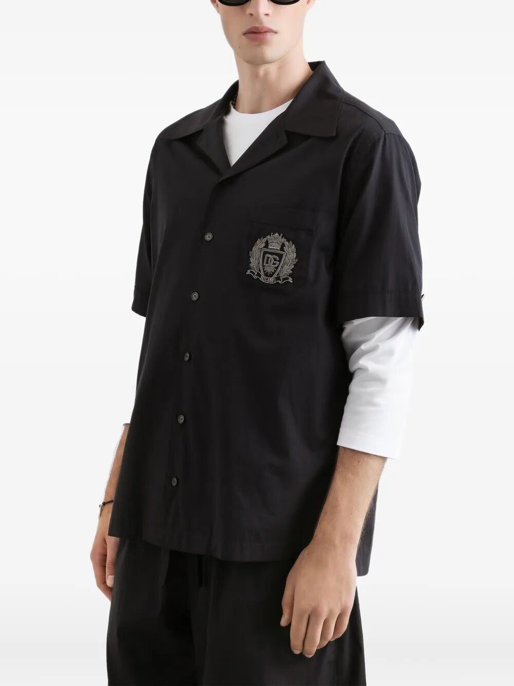 Dolce & Gabbana Men Hawaii Short-Sleeved Cotton Shirt DOLCE & GABBANA