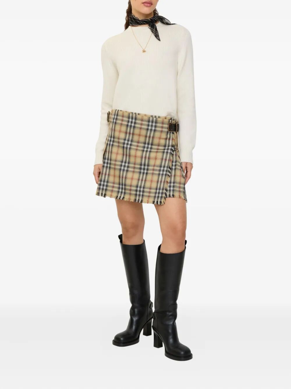 Burberry Women Check Wool Mini Kilt BURBERRY