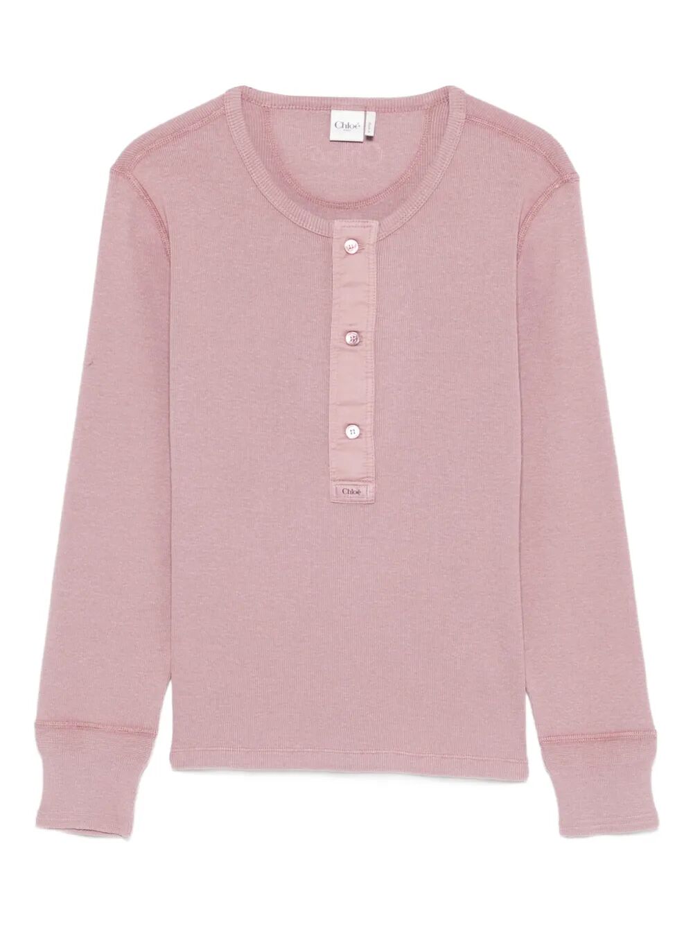 Chloe Women Fitted Henley Cotton Jersey Shirt CHLOE
