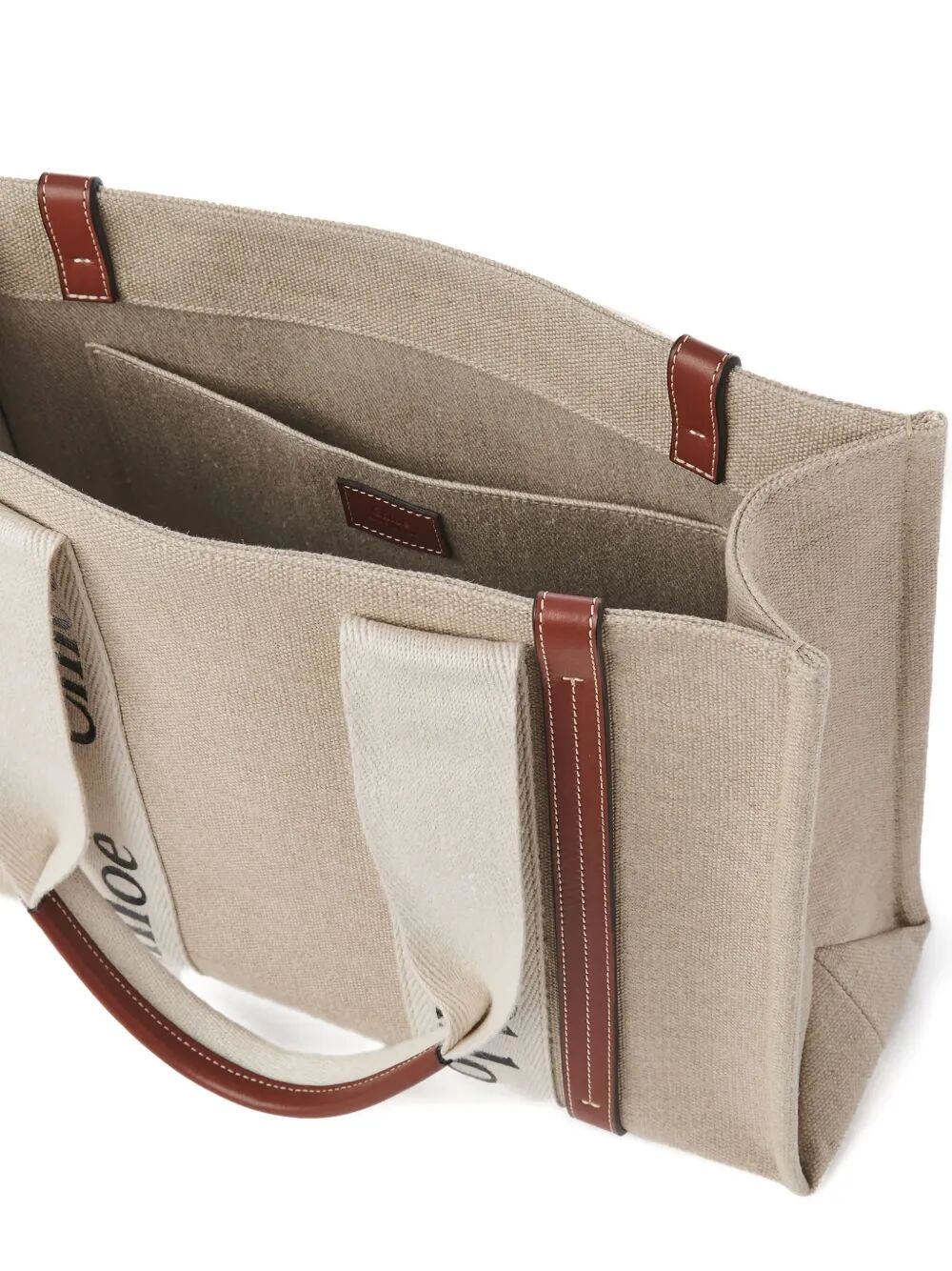 Chloe Women Woody Linen Tote Bag CHLOE