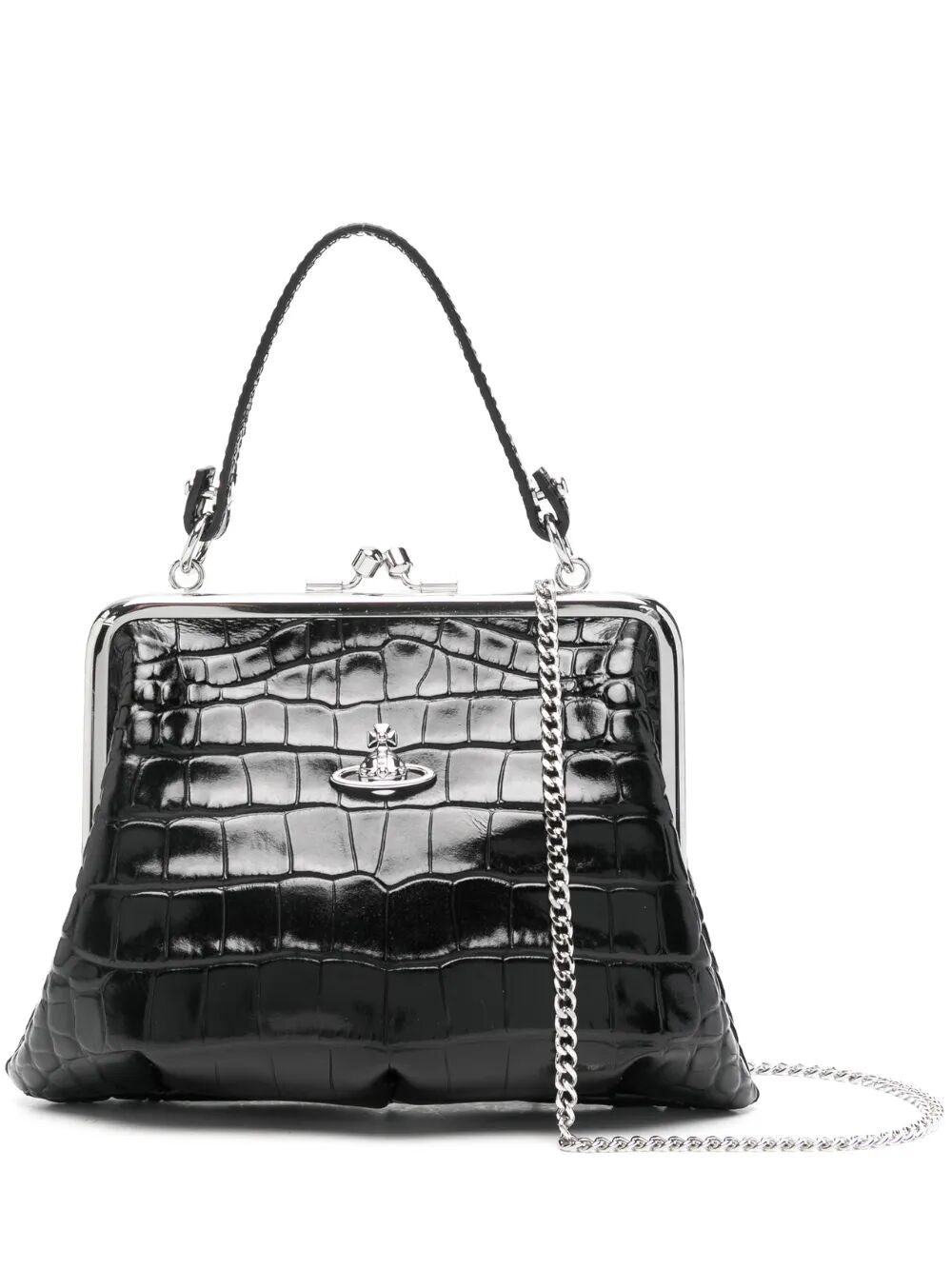 Vivienne Westwood Women Crocodile-Effect Granny Frame Purse With Chain VIVIENNE WESTWOOD