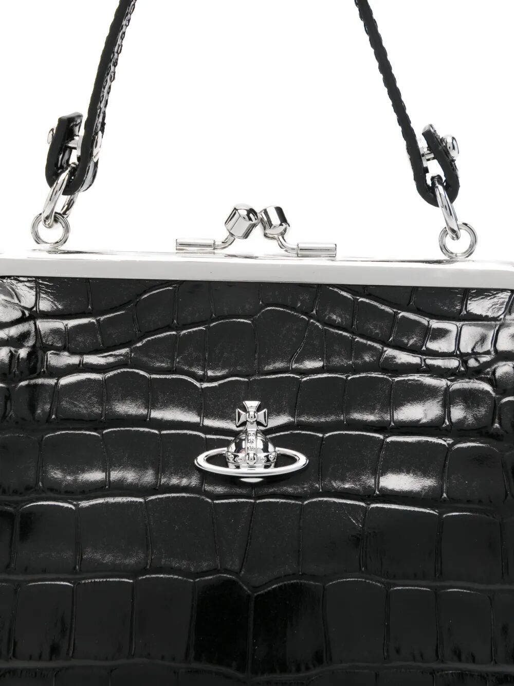 Vivienne Westwood Women Crocodile-Effect Granny Frame Purse With Chain VIVIENNE WESTWOOD