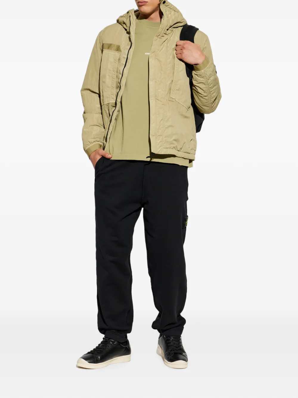 Stone Island Men Hooded Jacket With Brand Logo Patch STONE ISLAND
