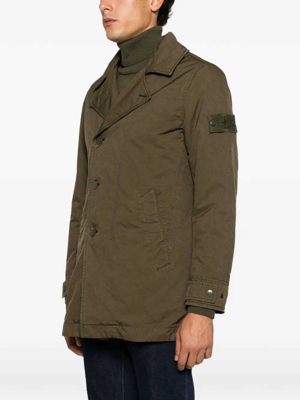 Stone Island Men Ghost Coat With Logo Appliqué STONE ISLAND