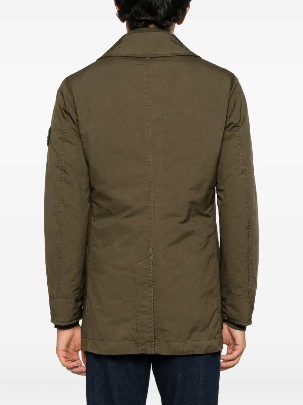 Stone Island Men Ghost Coat With Logo Appliqué STONE ISLAND