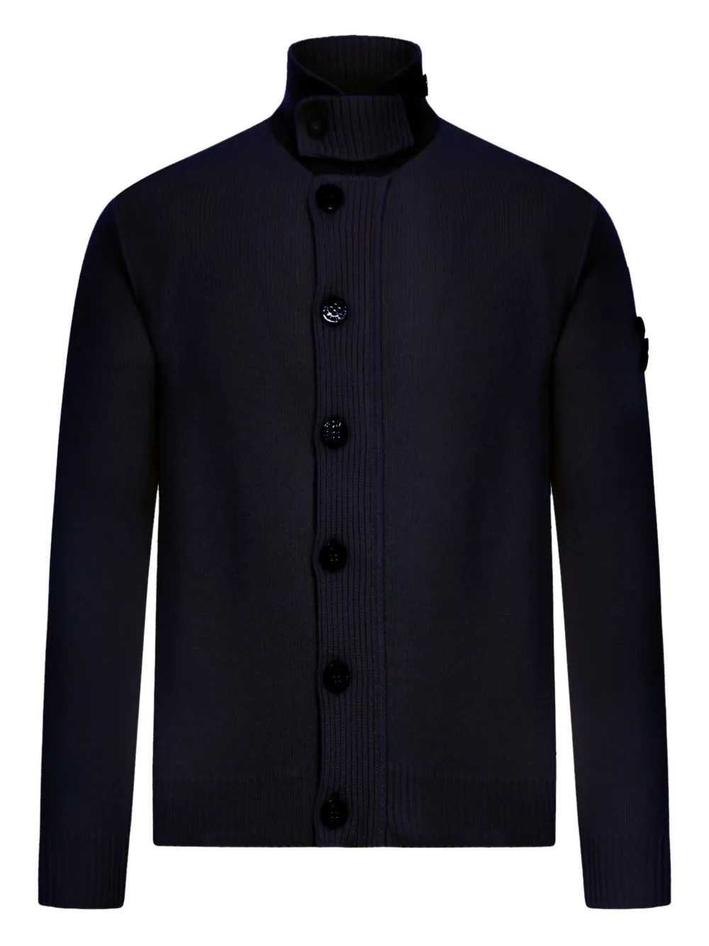 Stone Island Men High-Neck Wool Cardigan STONE ISLAND