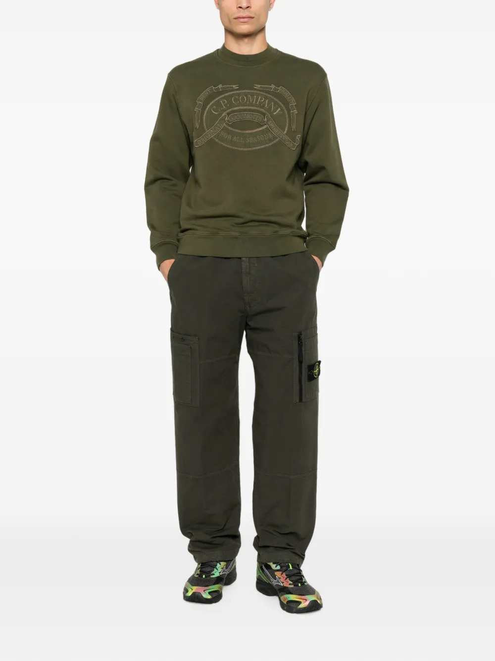 Stone Island Men Pantaloni Cargo Con Patch Logo STONE ISLAND