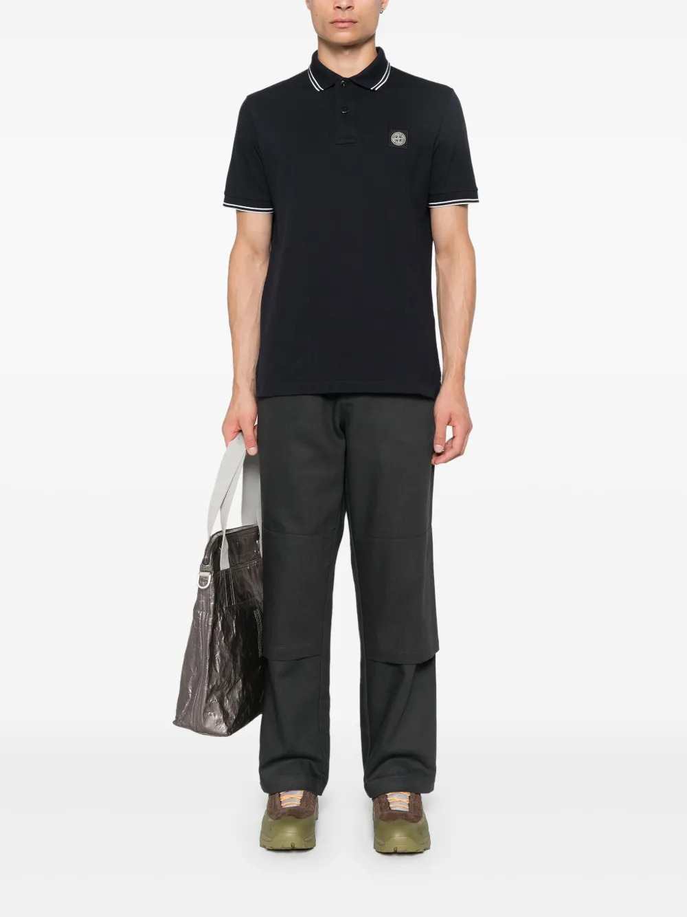 Stone Island Men Compass Patch Polo Shirt STONE ISLAND
