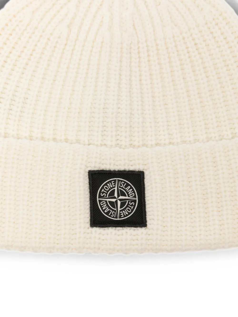Stone Island Men Berretto A Coste Con Patch Logo STONE ISLAND