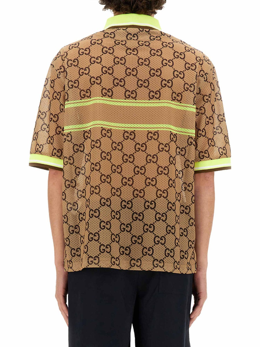 Gucci Men Gg Print Polo Shirt GUCCI
