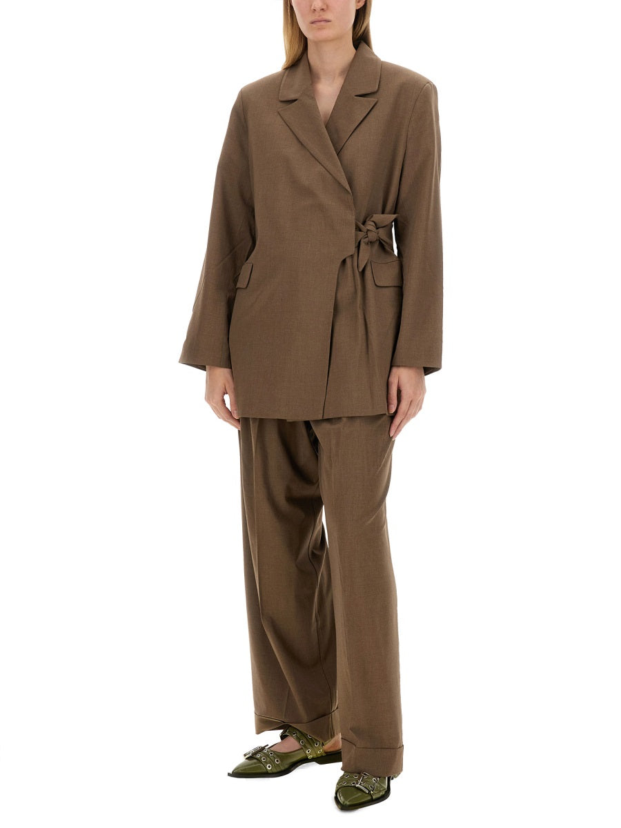 Ganni Women Asymmetrical Blazer GANNI