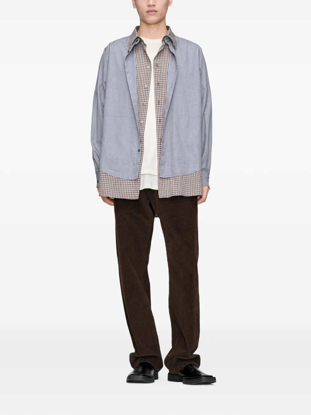 Maison Margiela Men Double-Layered Checked Shirt MAISON MARGIELA