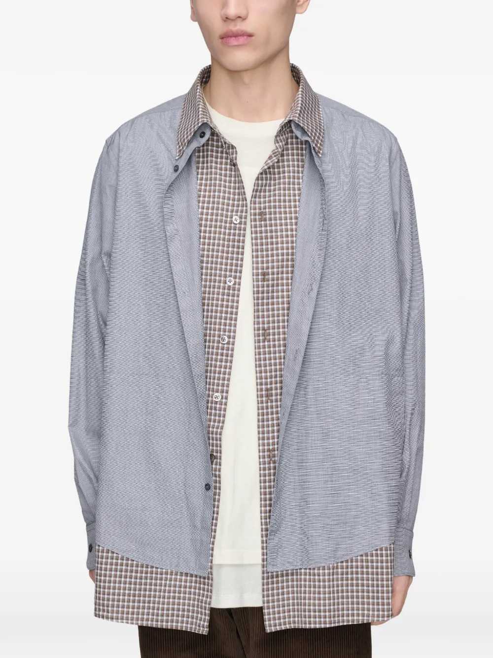 Maison Margiela Men Double-Layered Checked Shirt MAISON MARGIELA